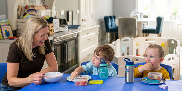 Childminder with kids